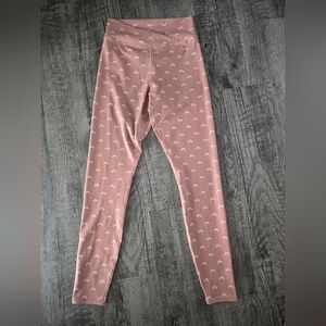 Cozi Cream Tan and White Leggings with High Waist and Stretch Fabric